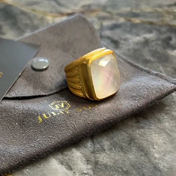 JULIE VOS Gold and White Women's Ring - Picture 4 of 12